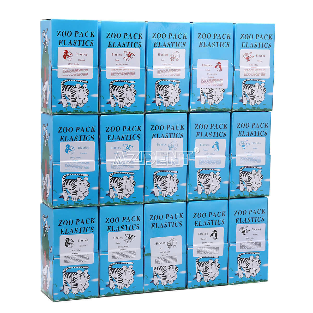 Dental Orthodontic Zoo Pack Elastics High-quality Latex Rubber 5000pcs/box