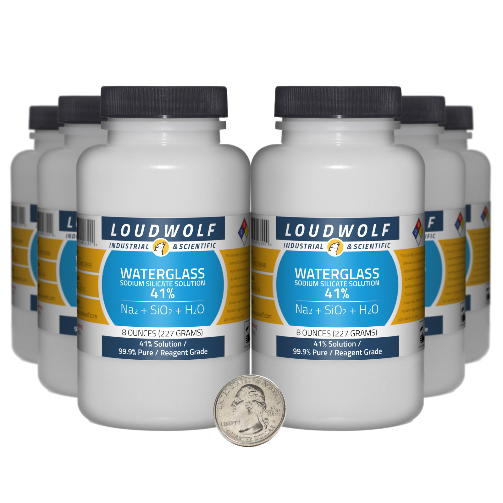Sodium Silicate / 3 Pounds / 6 Bottles / 99.9% Pure Reagent Grade / 41% Solution
