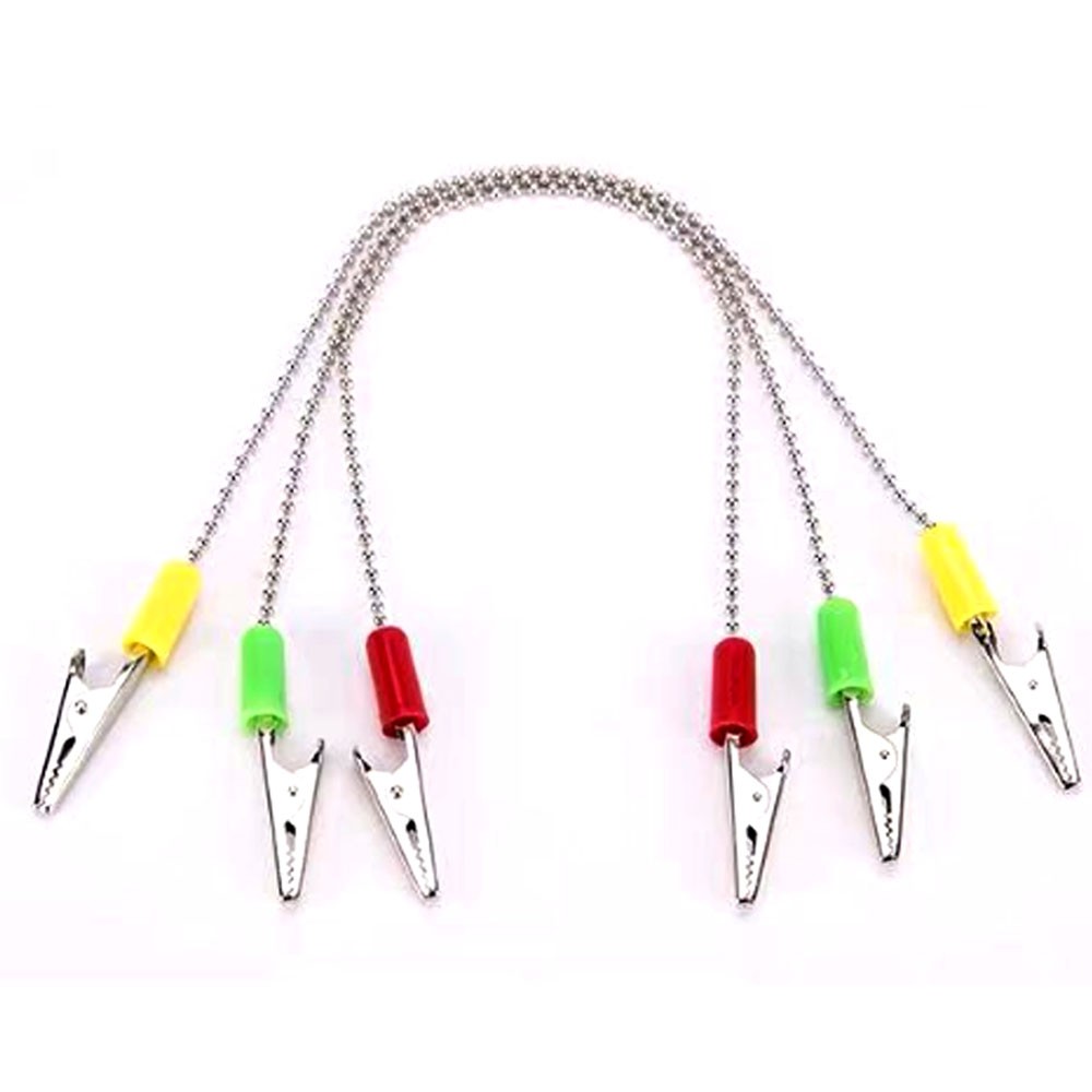 5/10/15Pc 40cm Dental Napkin Holder Patient Bib Crocodile Clips Chain Metal Ball