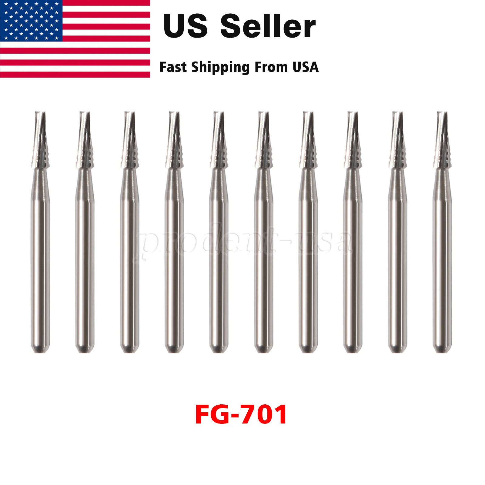 10Pc/Pack Dental Tungsten Carbide Drill FG Bur For High Speed Handpiece FG701 po