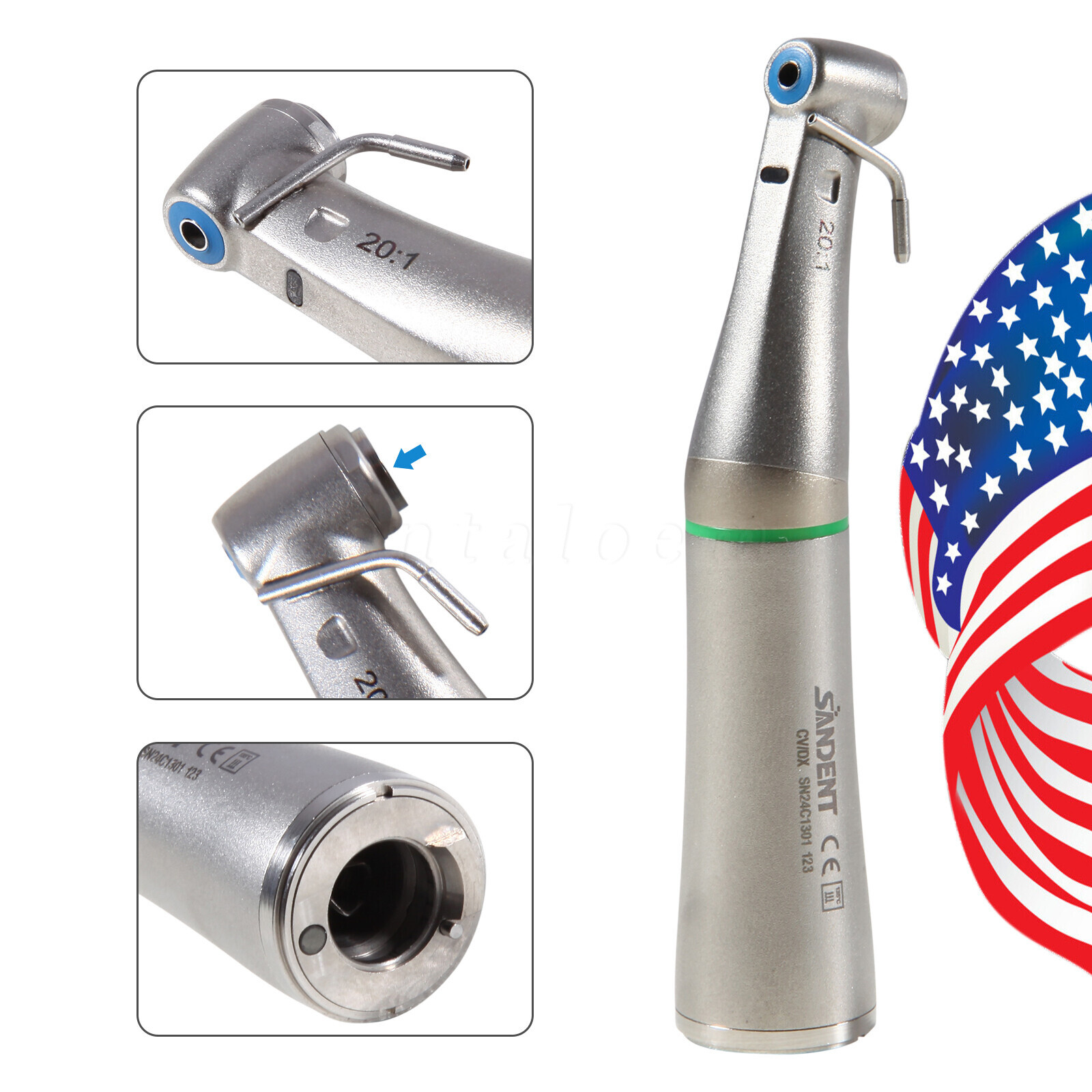 Dental Implant 20:1 Detachable LED Handpiece Light outer irrigation Torque 80Ncm