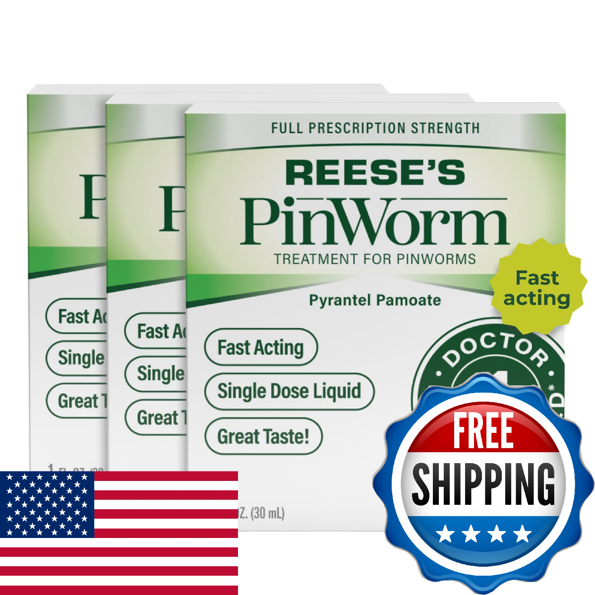 REESE’S PINWORM Medicine Liquid, Full Rx Strength, 1 oz for Entire Family