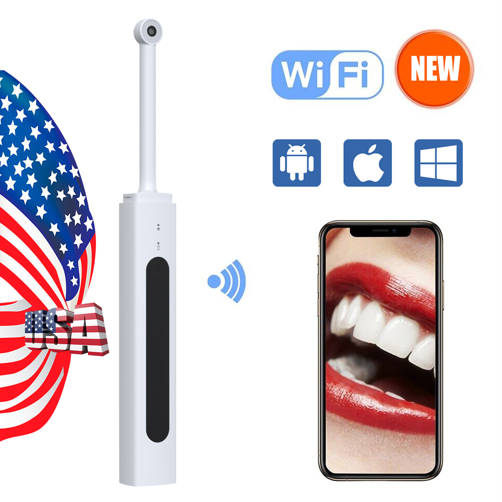 Dental Digital 8 Cold LED Intraoral Camera 1080P HD Wifi Intra Oral Scanner
