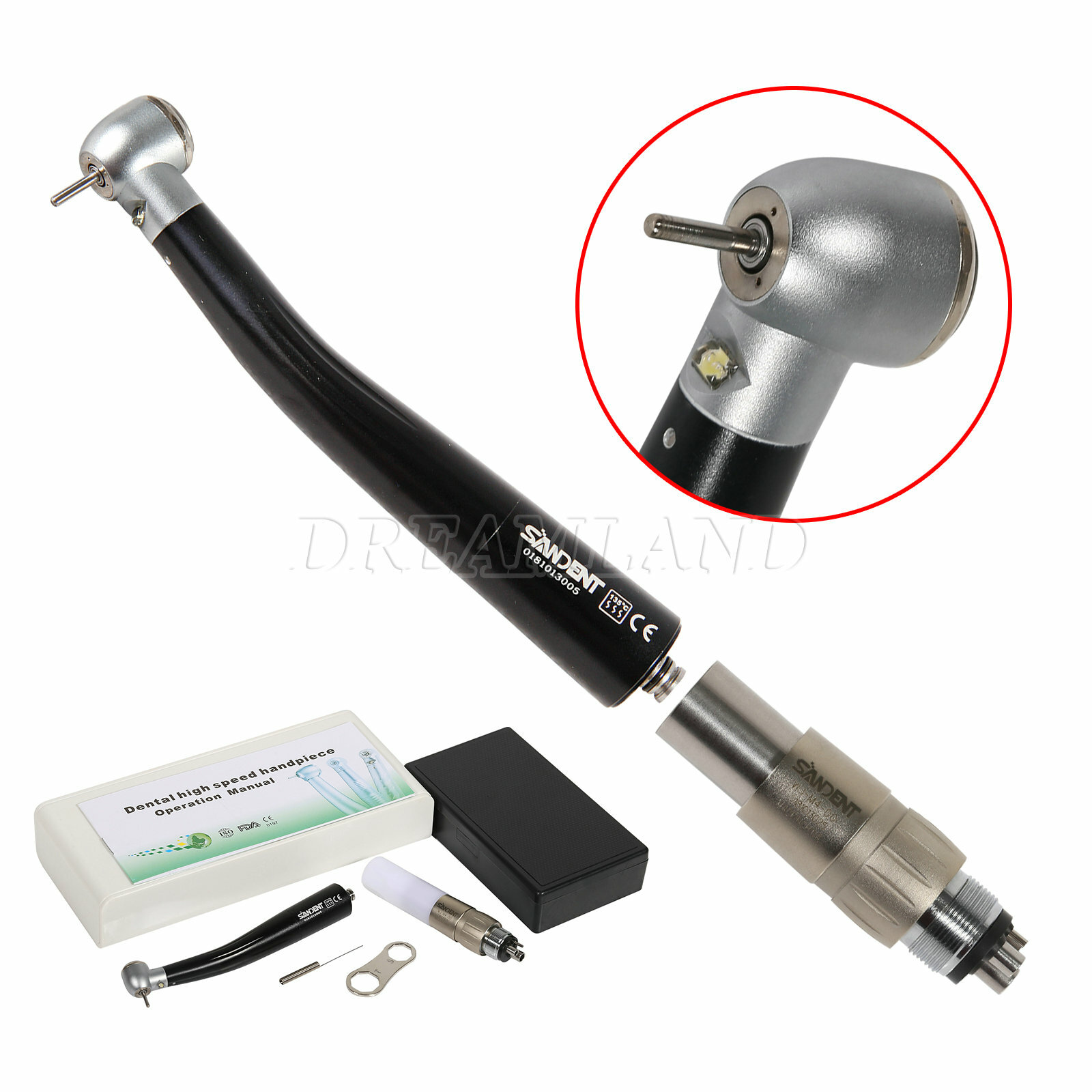 Dental LED E-generator internal triple spray Handpiece Fit NSK 4H Quick Coupler