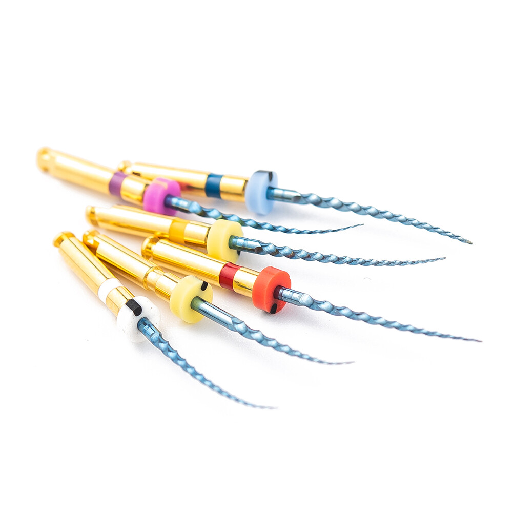 6Pcs Dental Endodontic Rotary Files X-pro Gold taper NITI Motor Tips SX-F3 25MM