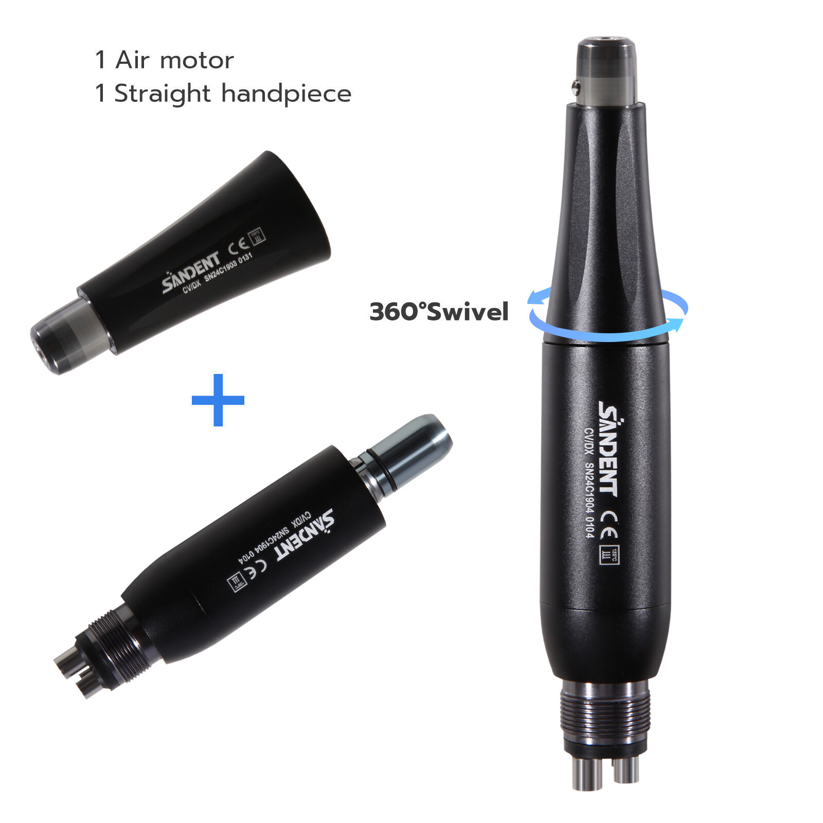 Dental Prophy Handpiece Mini Hygiene Low Speed Air Motor 4 Hole 2.4oz Nose Cone