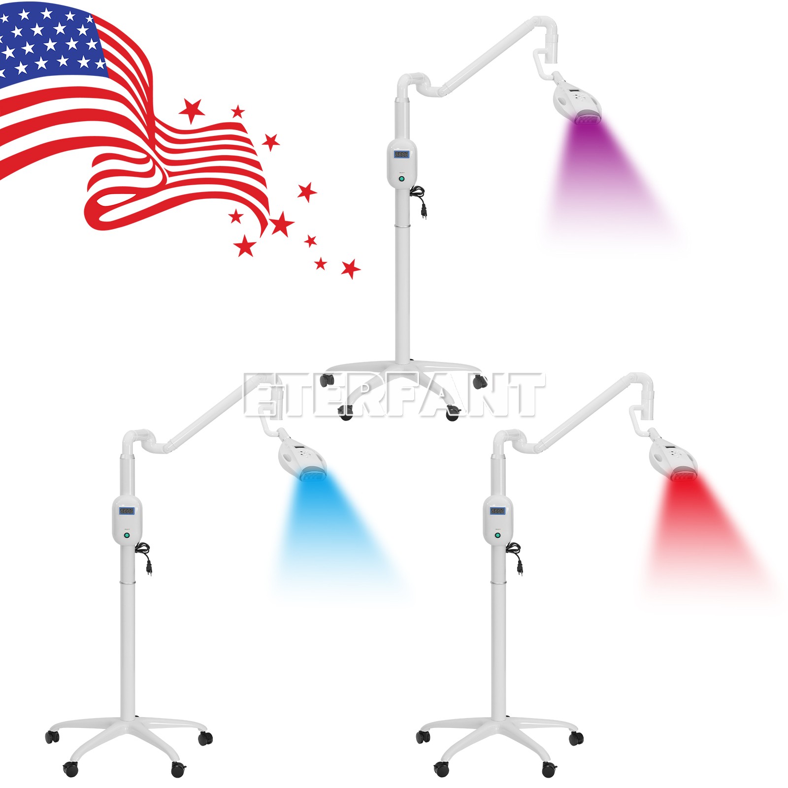 Dental Mobile Teeth Whitening Light Lamp Teeth Machine Blue/Red/Purple Light