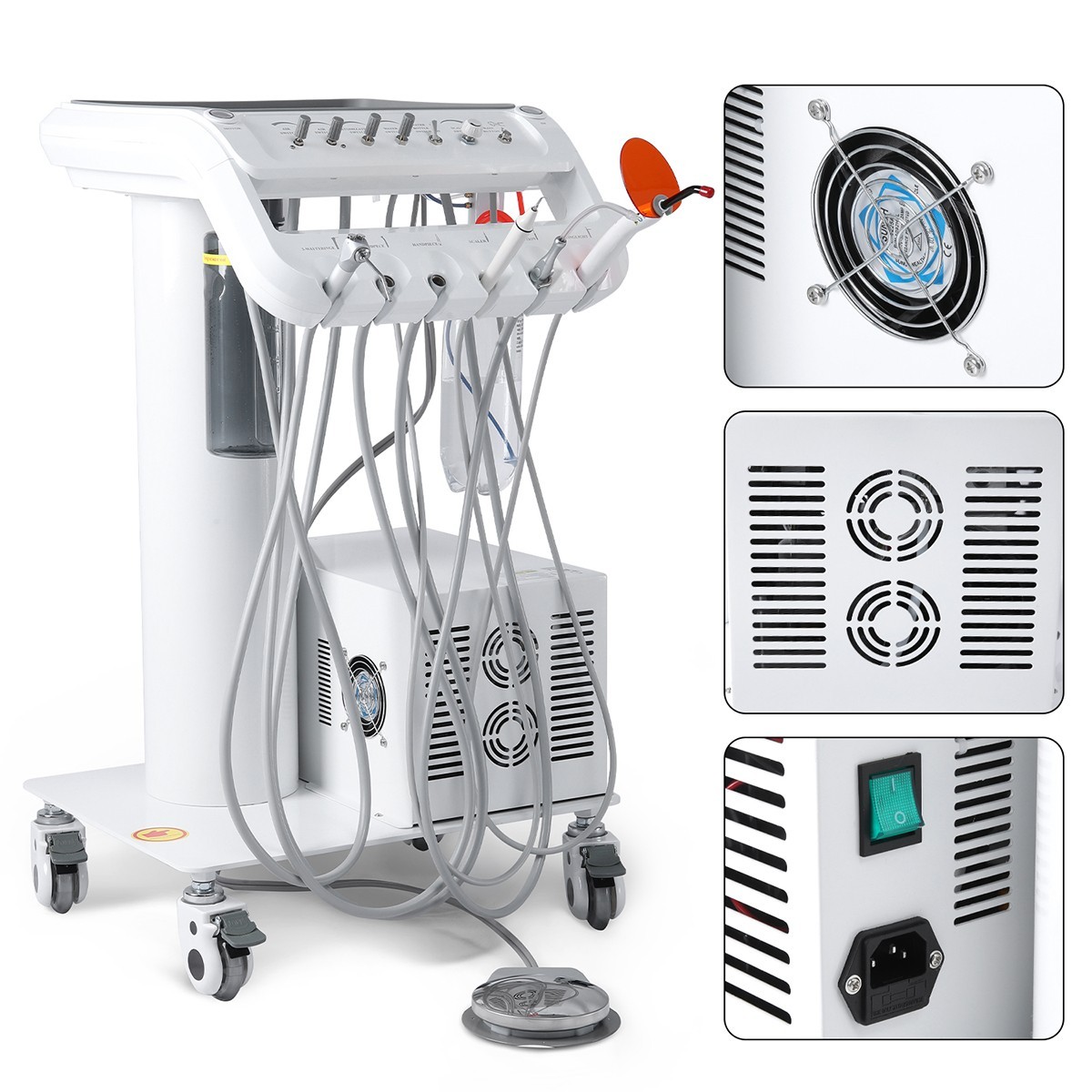 Dental Portable Mobile Delivery Unit System Air Compressor 4H/With Surgical Lamp