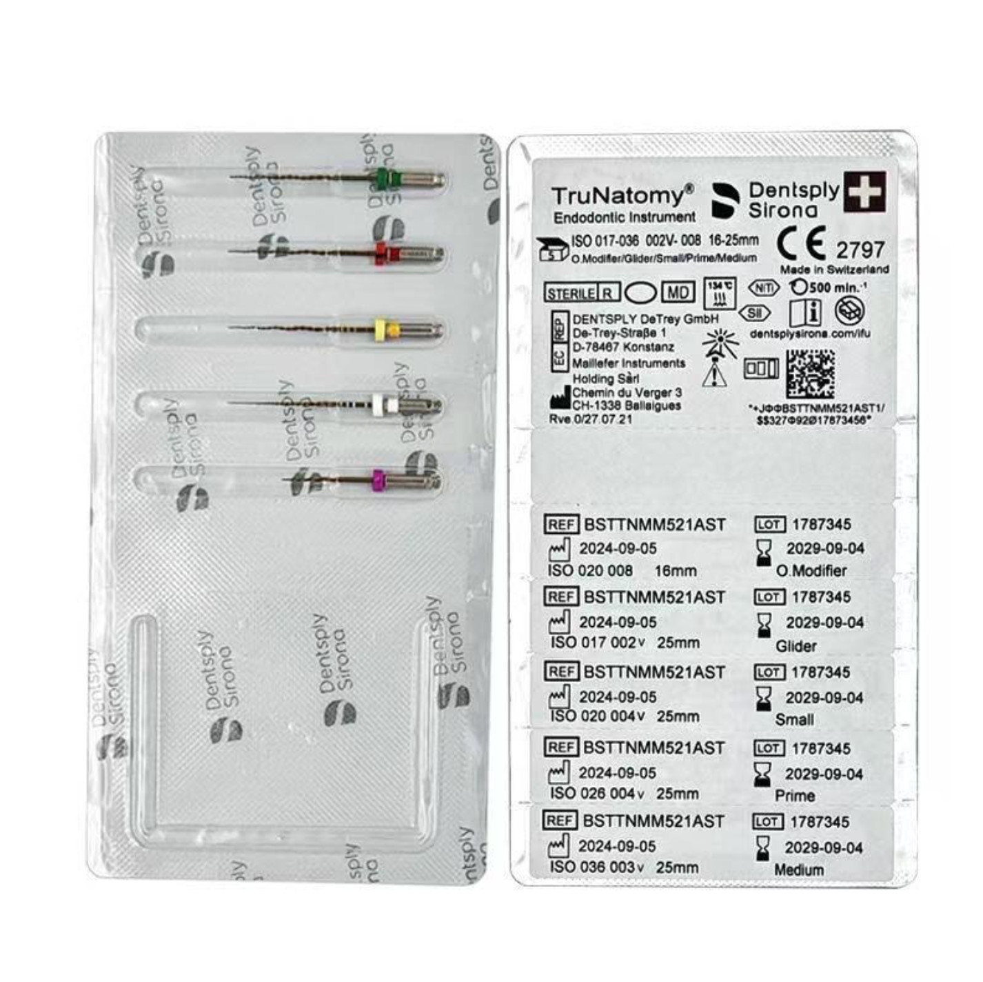 TruNatomy Rotary files Dentsply Glider, Small, Prime, & Medium Assorted 5 Pk