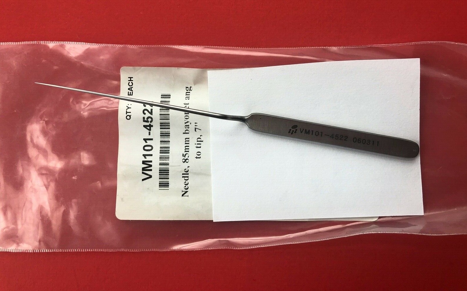 V. Mueller Surgical 85mm Bayonet Needle 7″ *MADE IN GERMANY* Ref: VM101-4522
