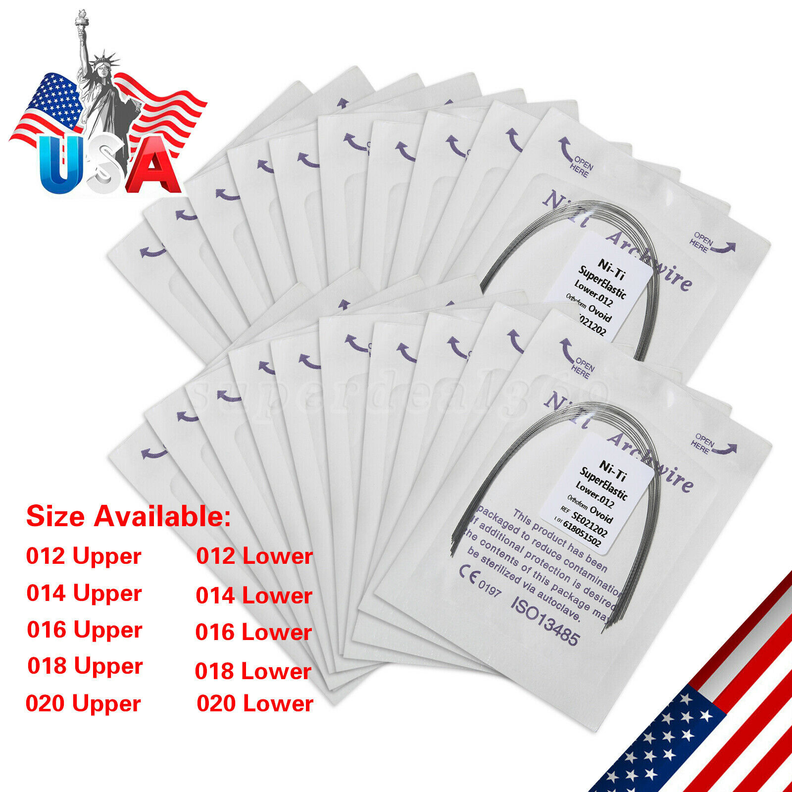 10pcs/pack Dental Orthodontic Super Elastic Niti Arch Wire Round Natural Form SA