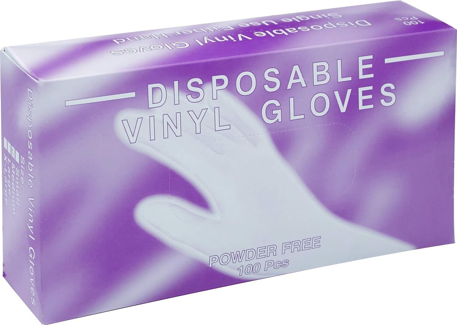 Disposable Vinyl Gloves Powder Free 100PCS White Size Medium