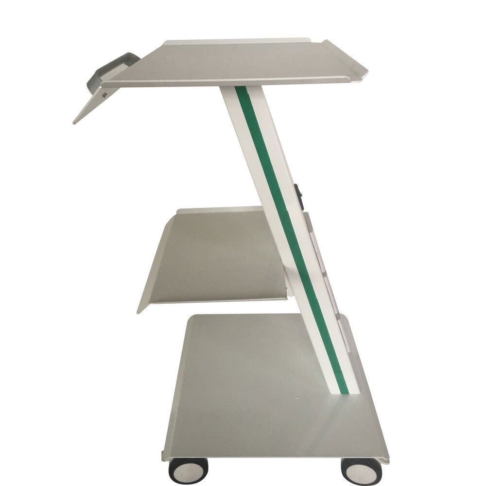 Mobile Dental Trolley Medical Tool Cart Three Layers w/ Foot Brake Trolley Cart