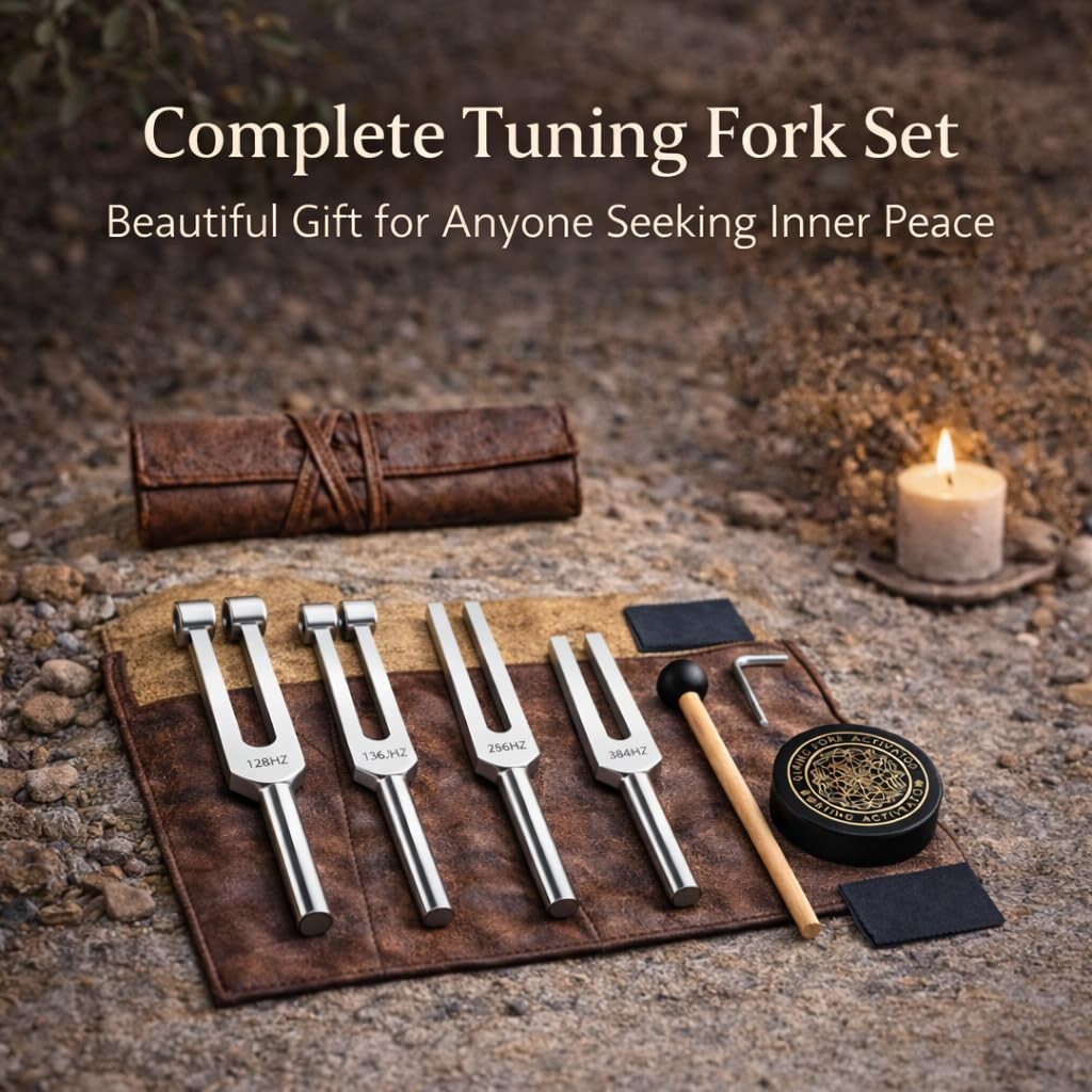 Tuning Forks for Healing Set (128Hz, 136.1Hz, 256Hz & 528Hz) — Let Vibrati