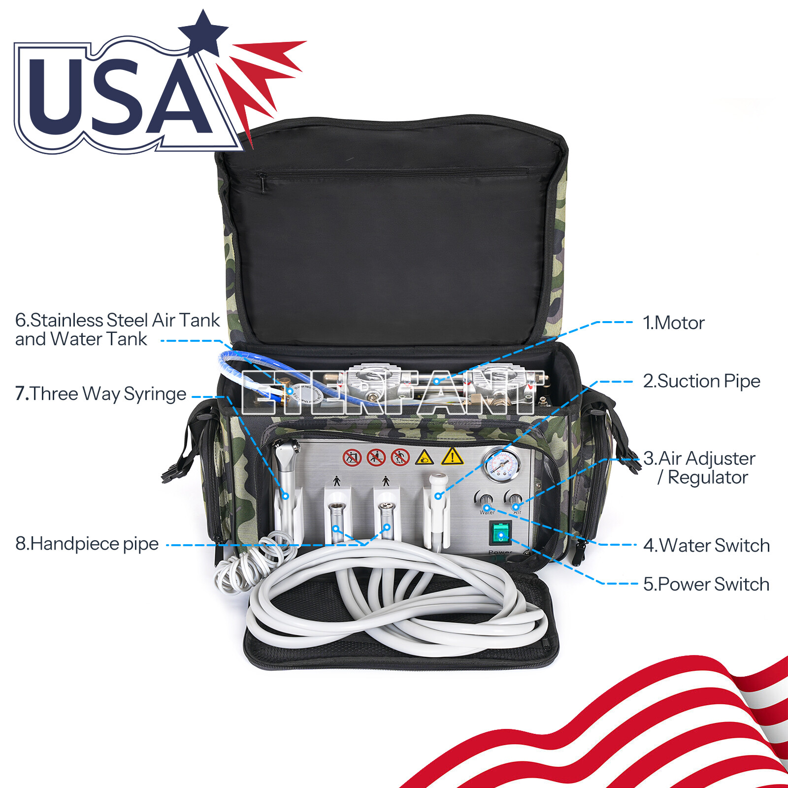 Portable Dental Delivery Unit Air Compressor Suction System 4H BD-401/BD-402 US