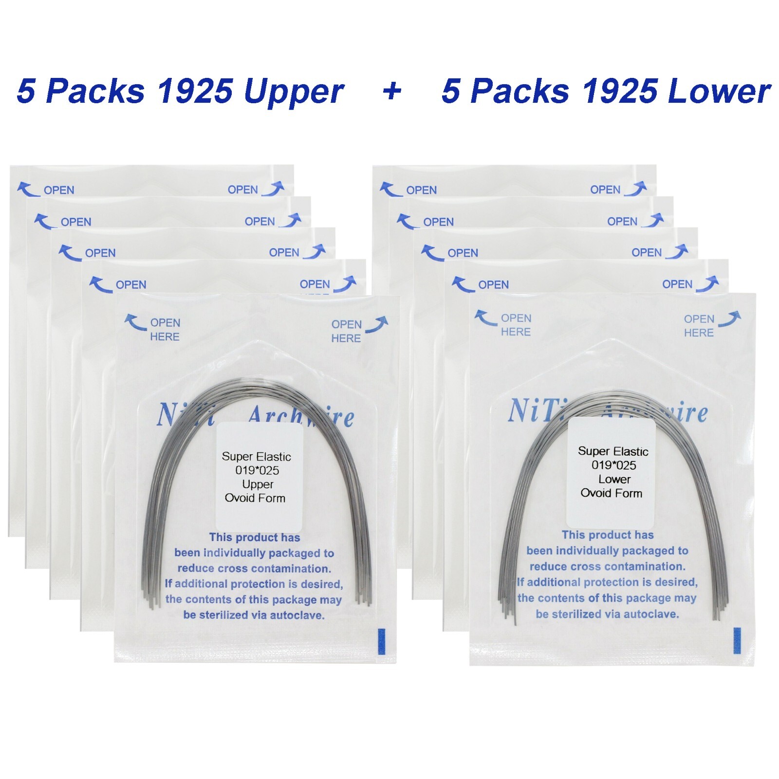 100Pcs Dental Orthodontic Arch Wire NiTi Stainless Steel Round Rectangular Ovoid