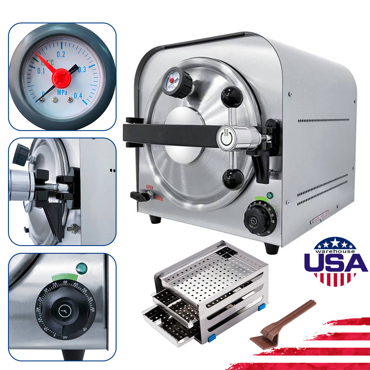 18/22L Dental Autoclave Steam Sterilizer Medical Drying Class B Steam Sterilizer