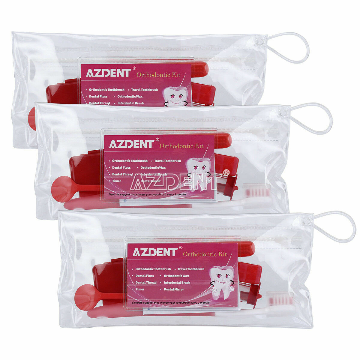 Dental Orthodontic Kit Toothbrush Brush Wax Oral Hygiene Care Travel Portable