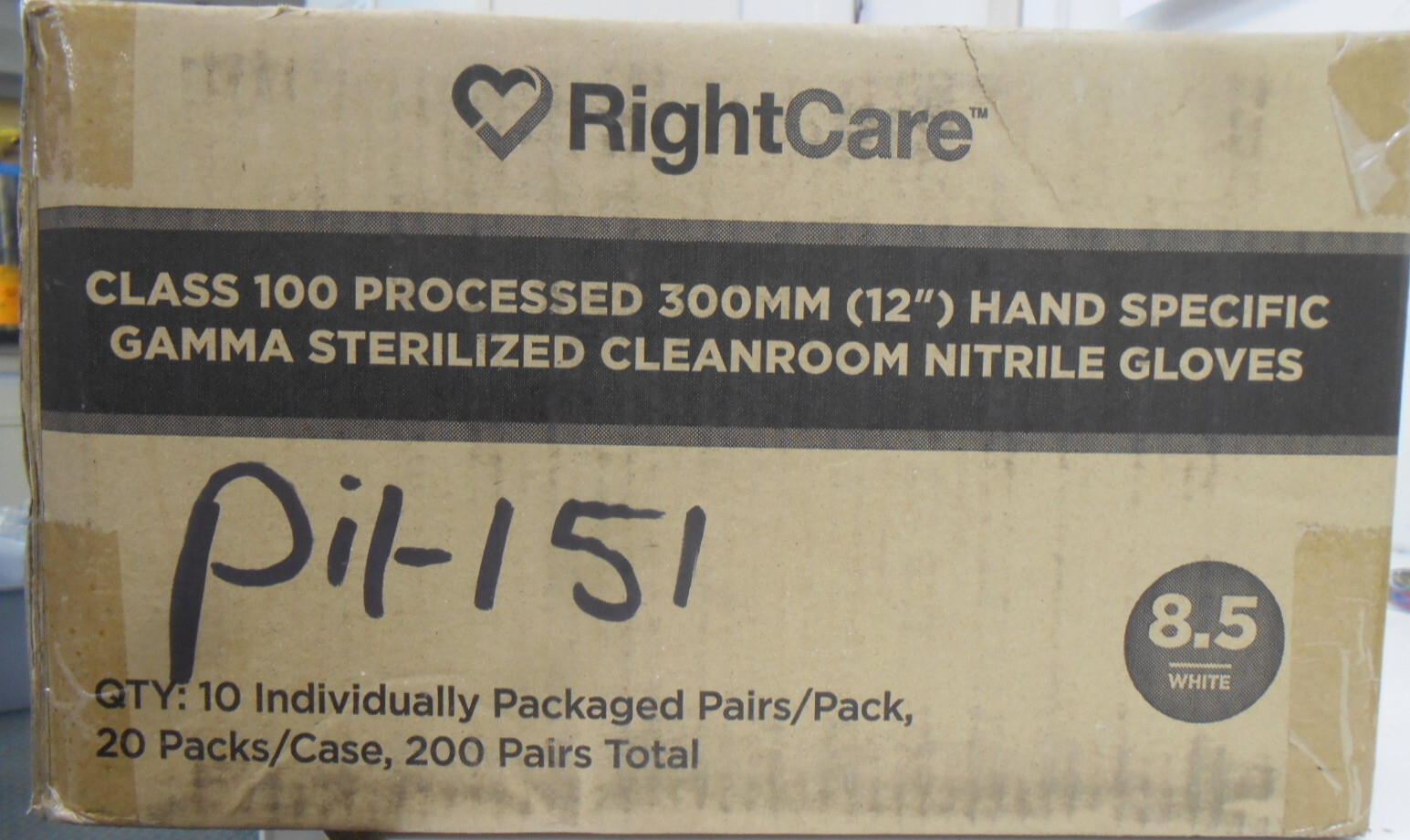 RightCare RCSTLNTRL85CS Class 100 Processed 300MM (12”) size 8.5 ( 200 per case)