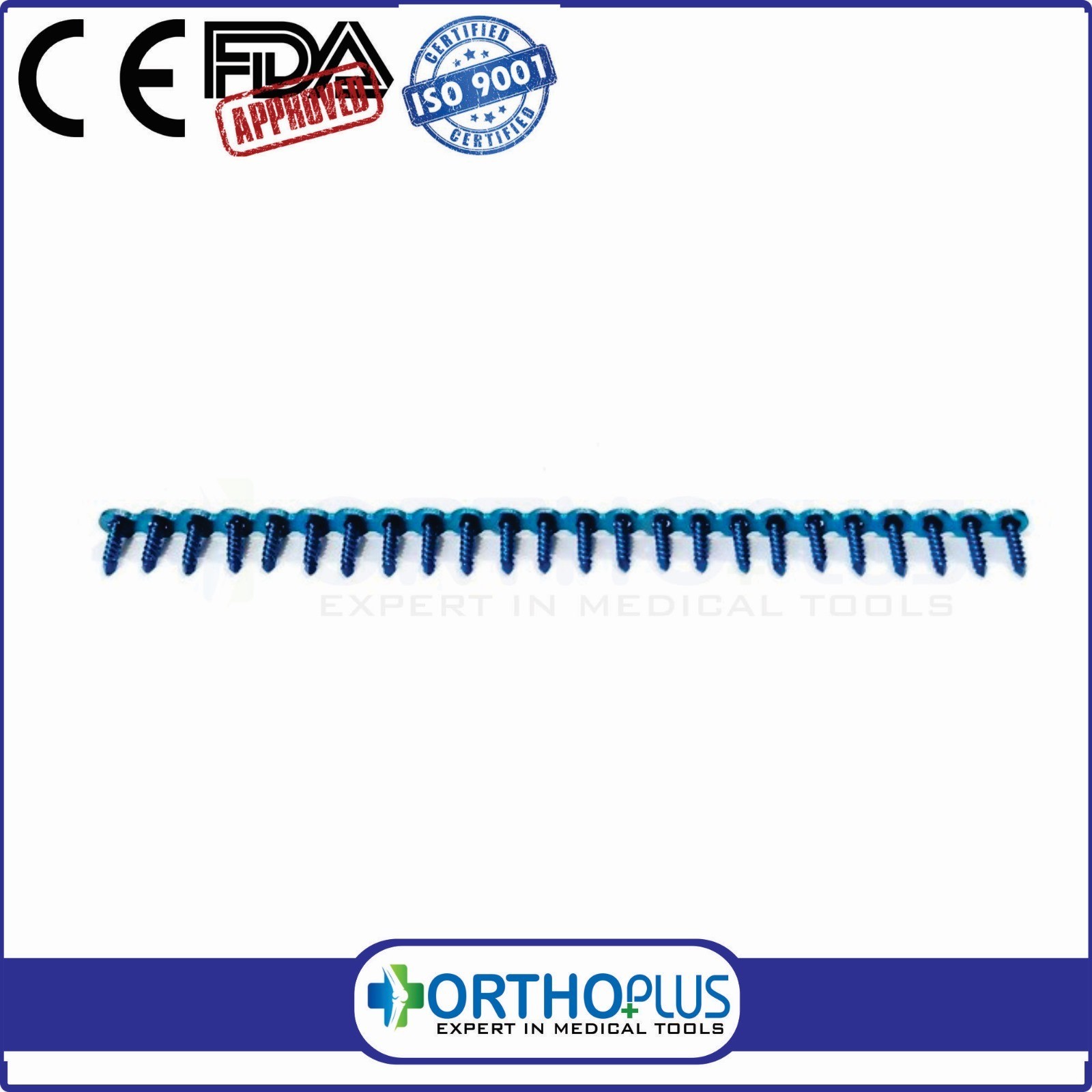 Maxillofacial 2.0mm 24H Plate (2pcs) with 50 screws titanium veterinary