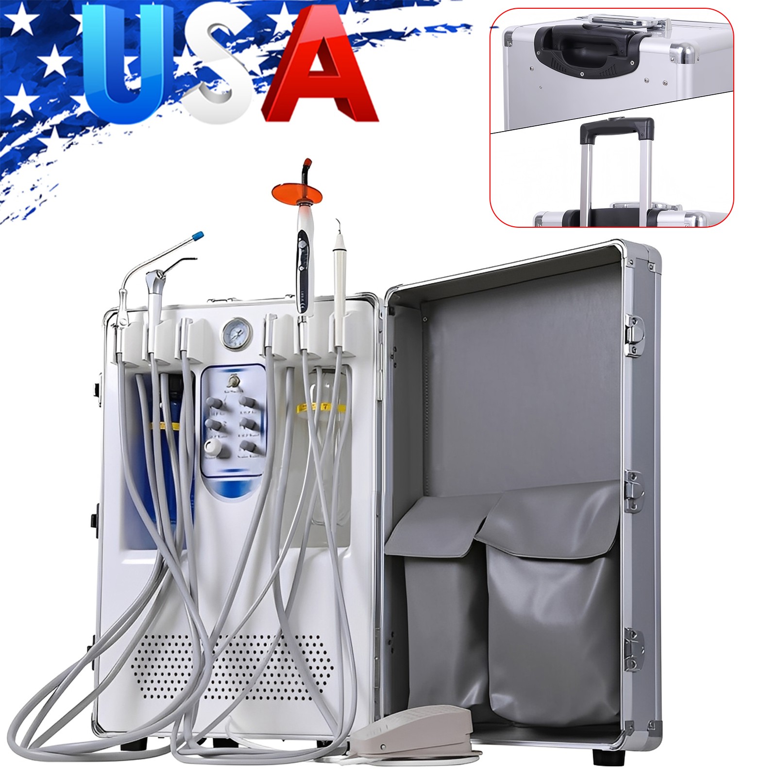 Portable Dental Delivery Unit System Air Compressor Strong suction 130 L/min ds