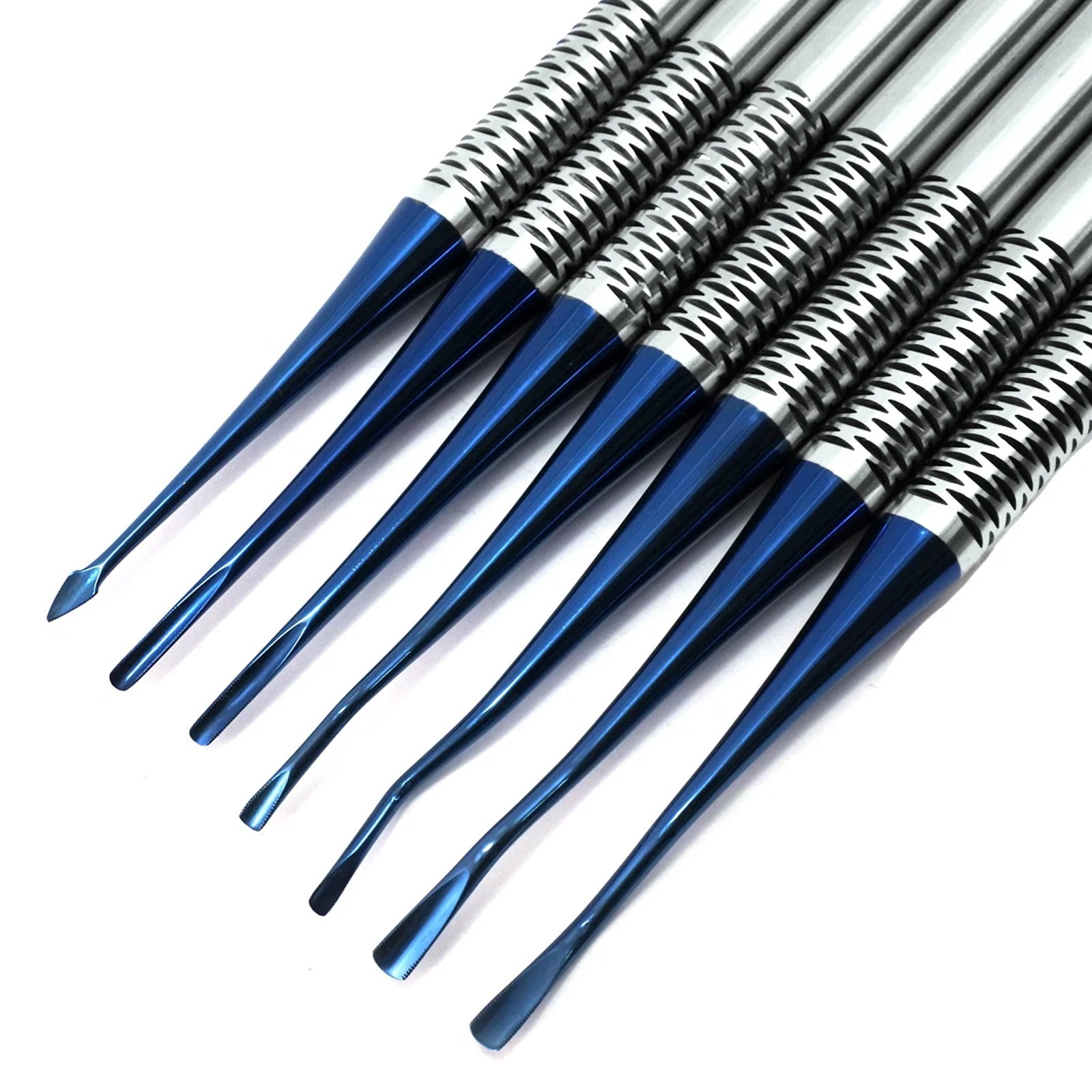 7 Blue Root Elevator Luxating PDL Dental Implant Titan Surgical tray