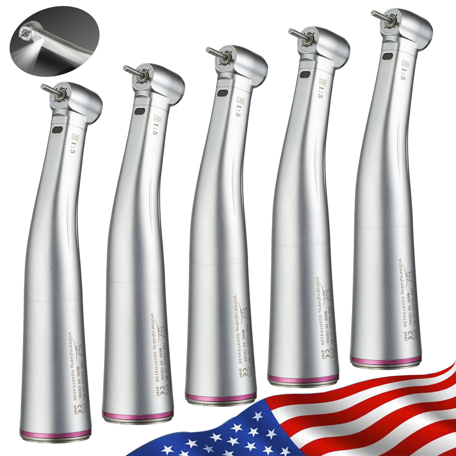 Dental 1:5 Increasing Contra Angle Handpiece Inner four Spray Fit KAV/NSK
