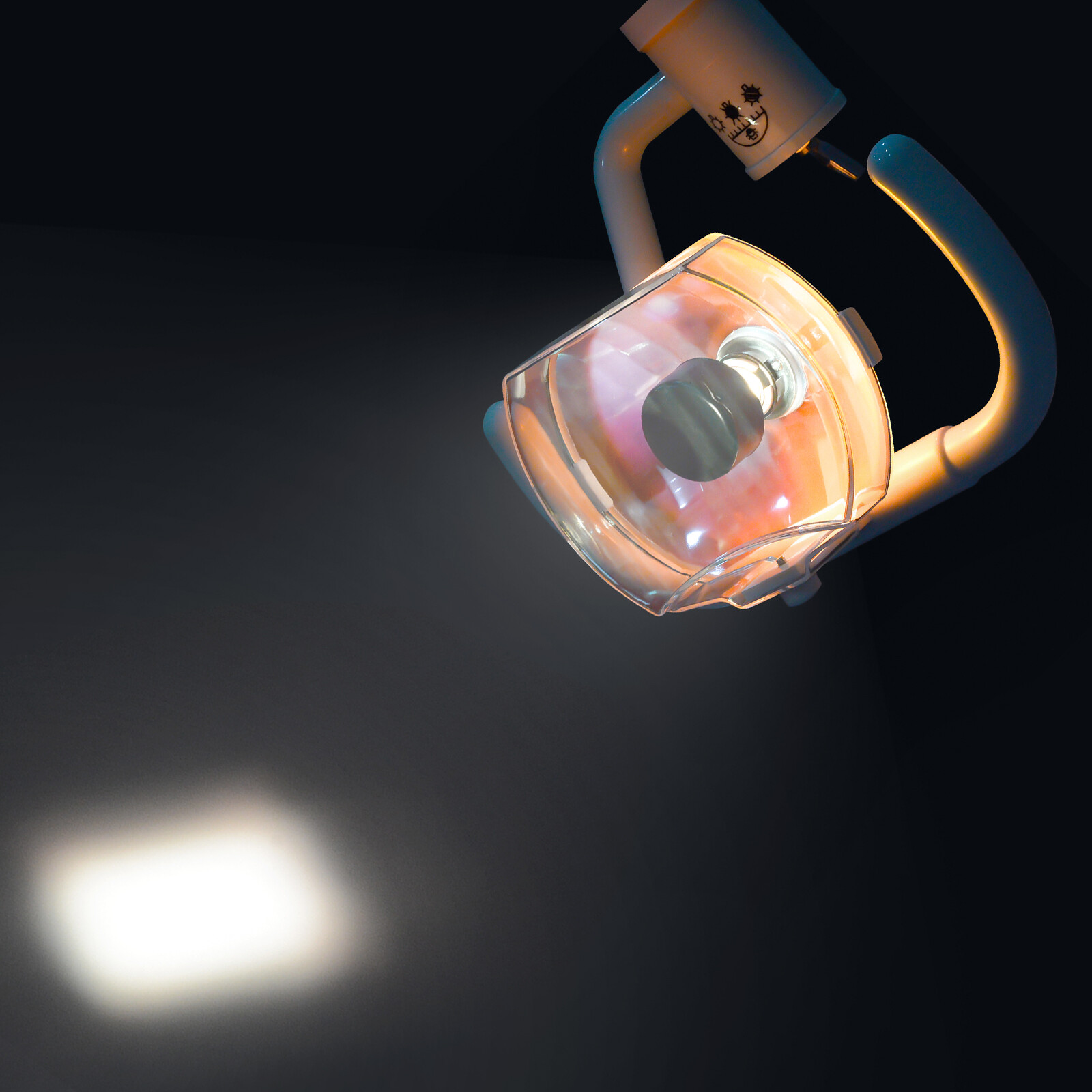 50W Wall-Mounted Dental Surgical Halogen Light Shadowless Lamp Light with Arm US