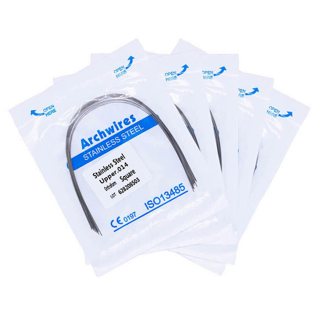 20×Dental Orthodontic Stainless Steel Round Arch Wires Square Form 014 Upper