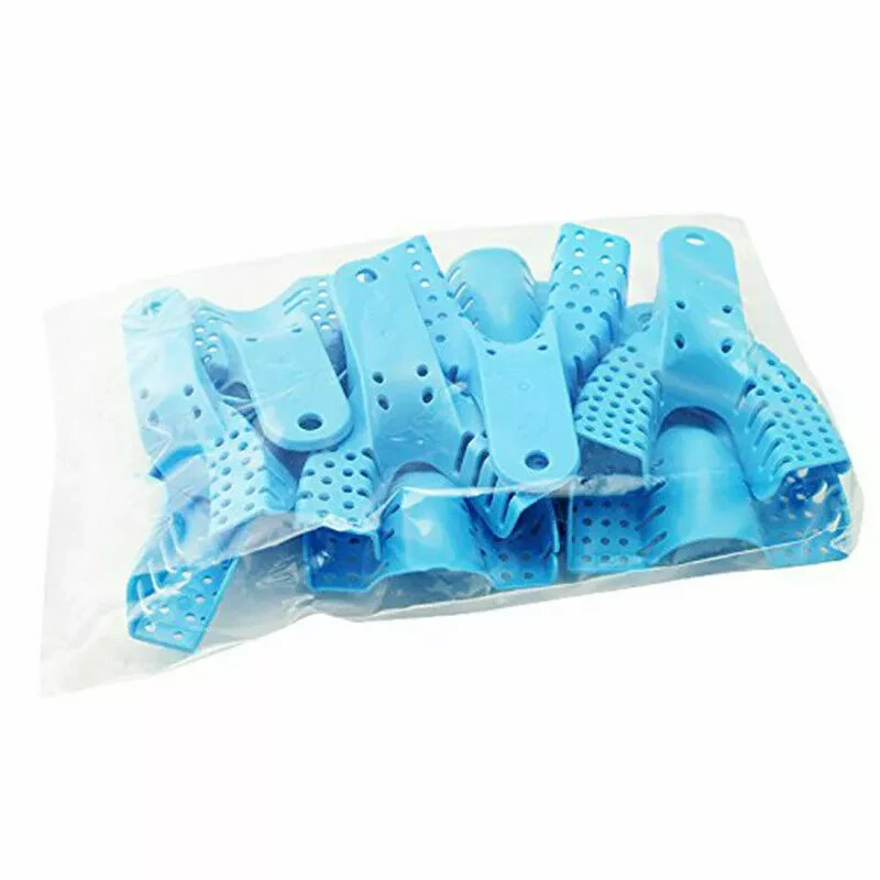 Dental Perforated Impression Plastic Disposable Trays Denture 1 Bag of 10 Size