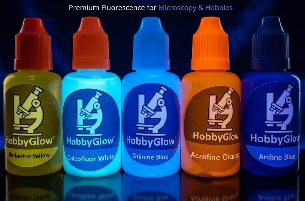 HobbyGlow Fluorescence Collection ,Full 5 Reagent Staining Suite (30ml Each)
