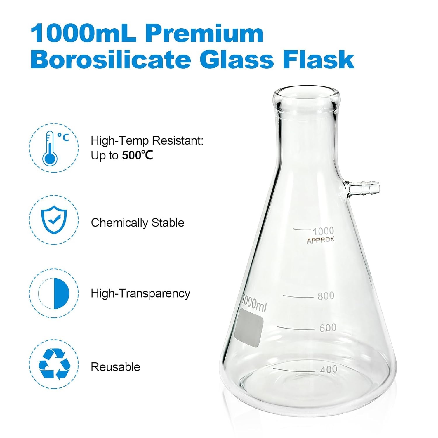 1000ml Lab Buchner Funnel Vacuum Filter Bottle Lab Vacuum Filtering with Pump