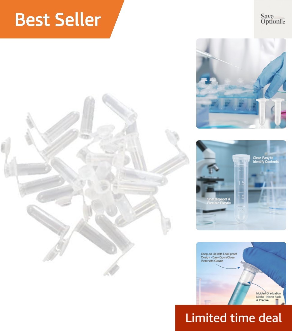 100pcs 2ml Plastic Vial Tube, Plastic Small Vials with Caps for Sample Storag…