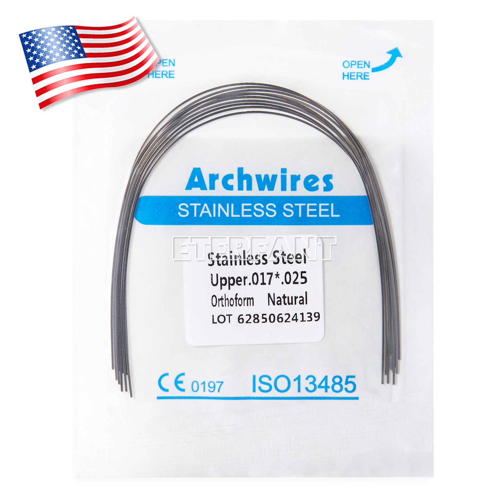 0.99/pack ETERFANT Dental Orthodontic Arch Wire Rectangular NiTi/Stainless Steel