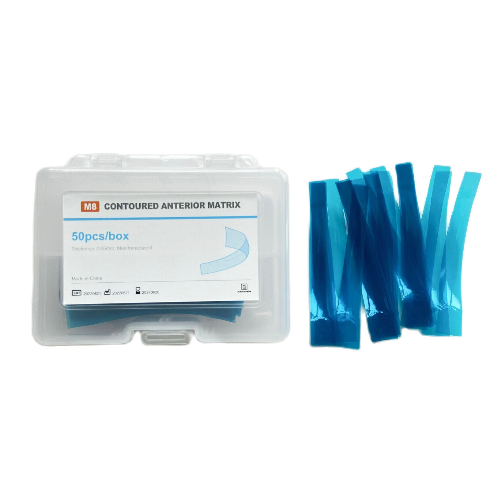 50 Pcs Dental Composite Anterior Restoration Resin Matrix Matrices Strip 0.05mm