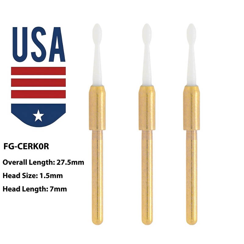 2pcs Dental Soft Tissue Trimmer Ceramic Bur For Gingival Gingivectomy FG 1.5mm