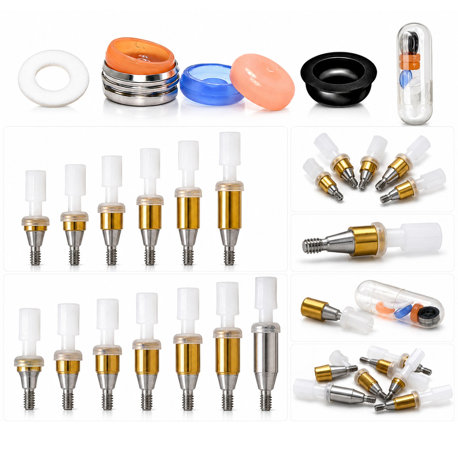 US Dental Locator Abutment Fits Zimmer TSV 3.5/4.5 NP/RP 1-5mm GH Internal Hex