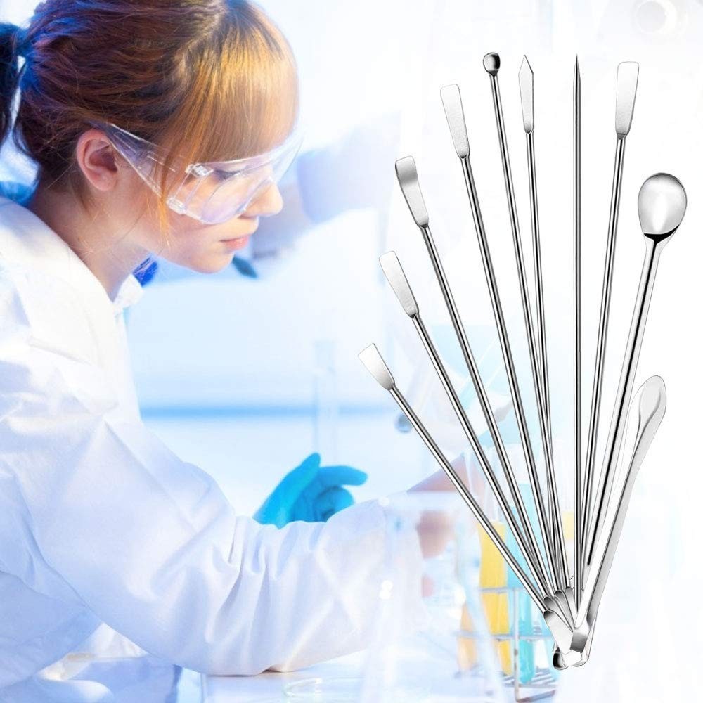 High Quality New Practical Laboratory Sampling Spoon Stainless Steel Safe 12pcs
