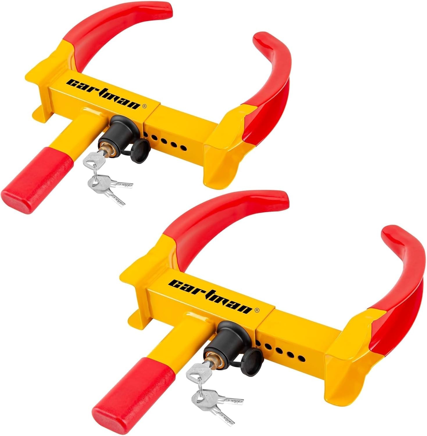 2-Pack Heavy Duty Universal Trailer Lock Wheel Clamp, Adjustable Anti-Theft Lock