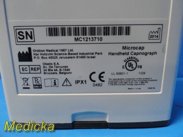 2014 Oridion Microcap etCO2 Capnograph W/ Battery, Mount & PSU Microstream~29753