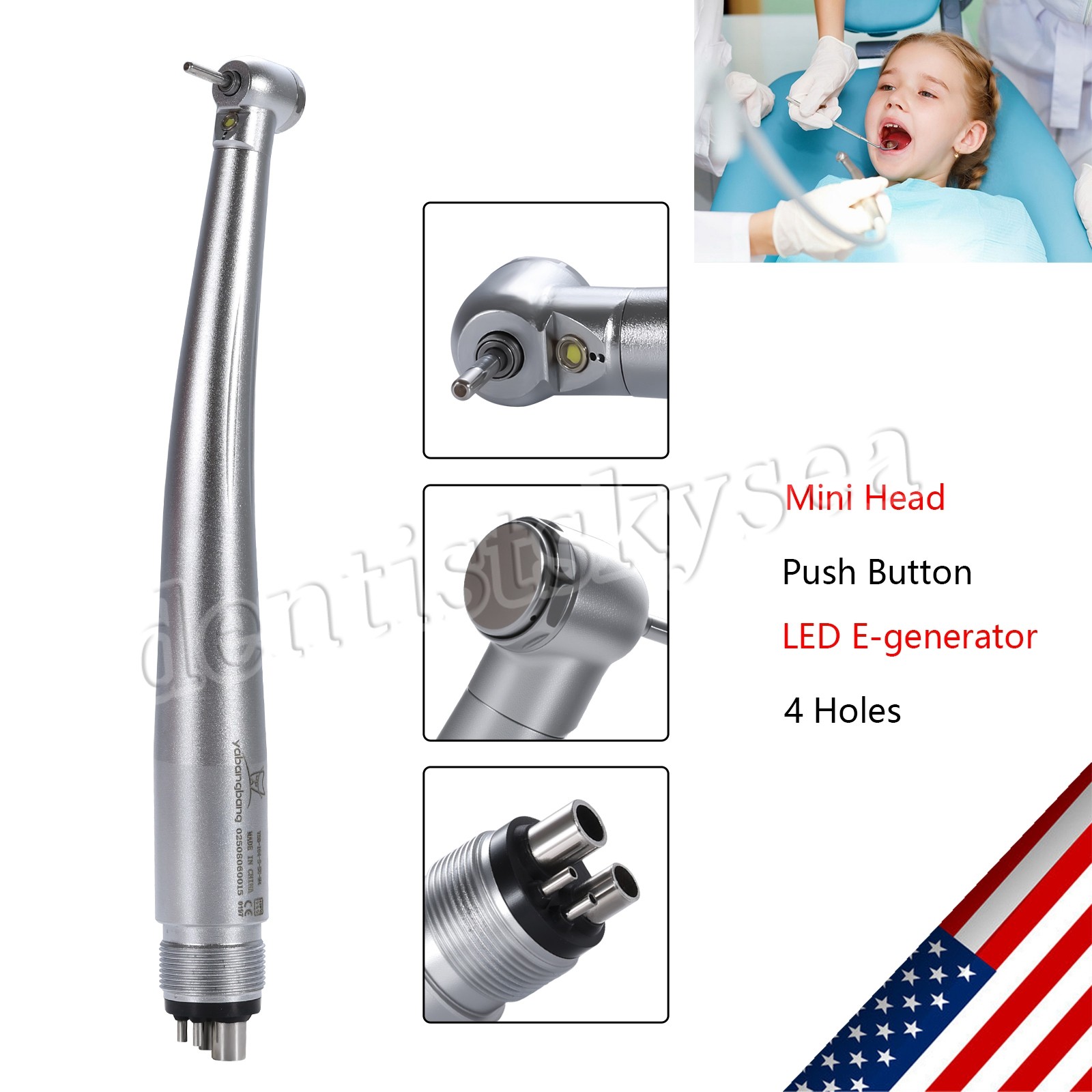 10* Yabangbang Dental High Speed Handpiece Push Turbine 4 Holes Fit NSK Pana Max