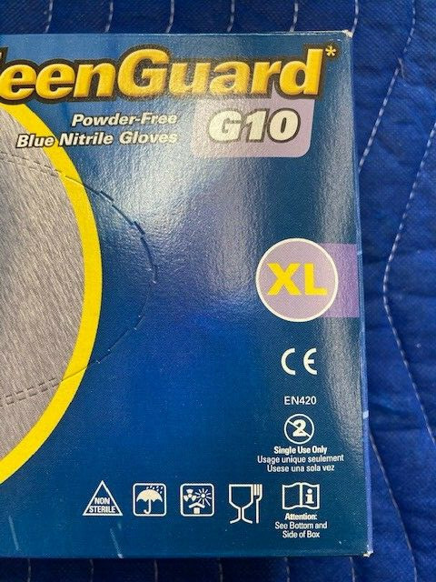 Kimberly-Clark KLEENGUARD G10 #57374 NITRILE GLOVES BLUE SIZE XL 90PCS/BOX(00)
