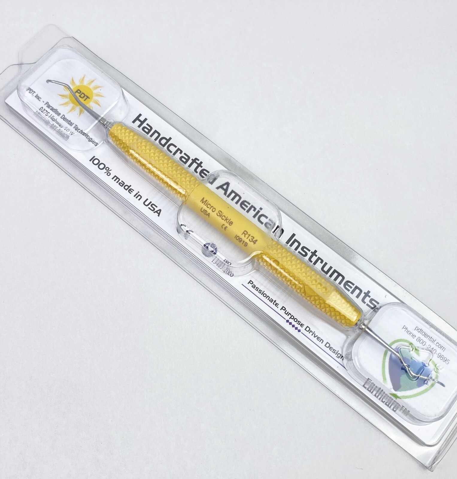 PDT R134 Dental Micro Sickle Scaler Yellow Rigid Handle