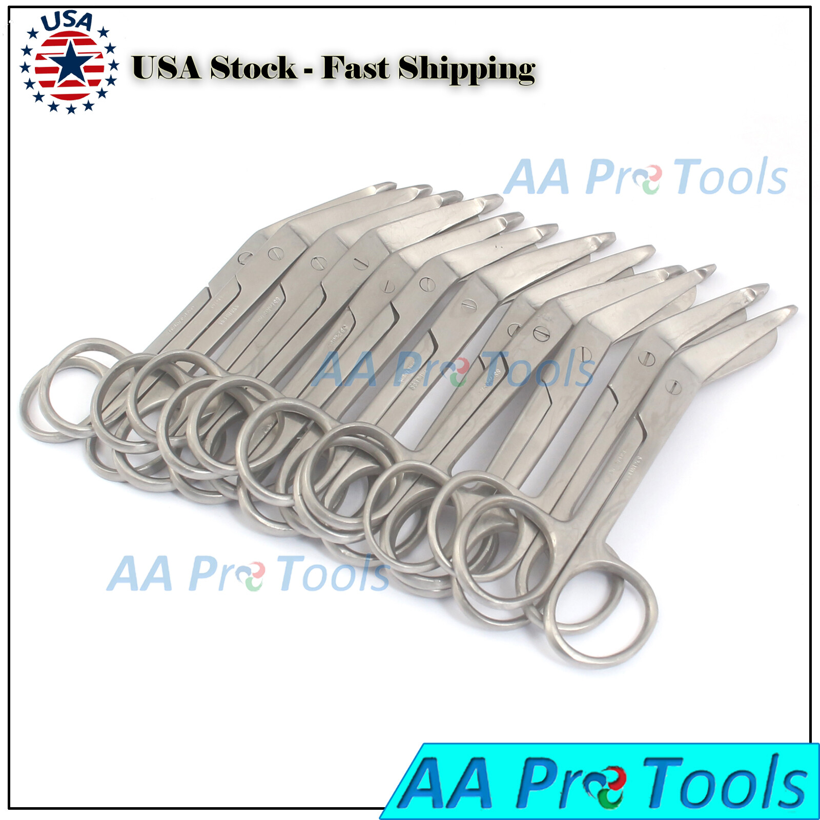 12 Pcs Medical & Nursing Lister Bandage Scissors 4 1/2 High Grade Stainless 4.5″
