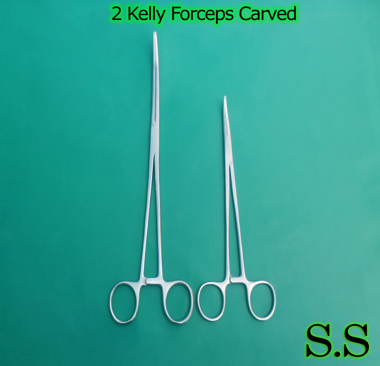 2 Pieces Kelly Hemostat Forceps Curved 5.5″ & 10″ Surgical Instruments