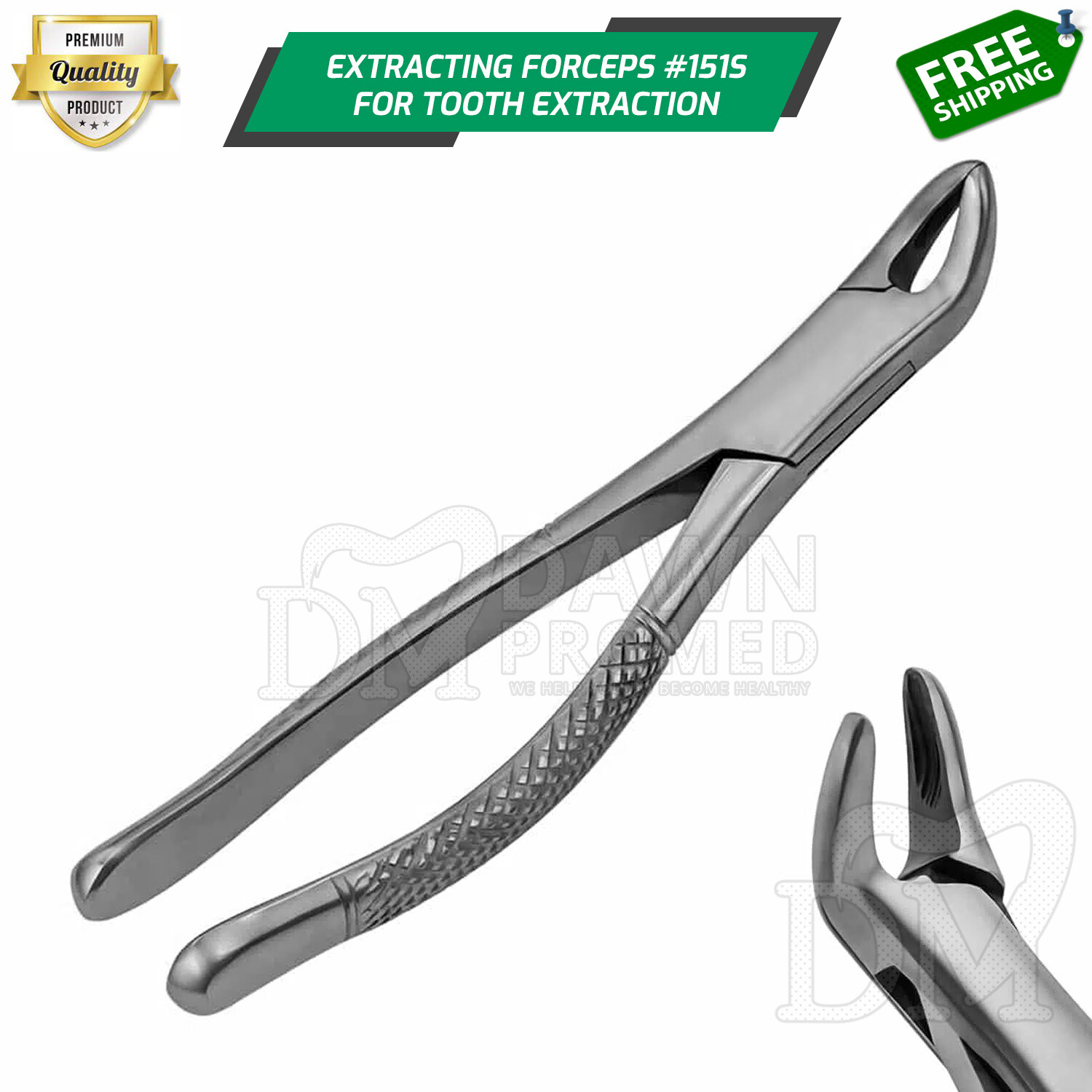Dental Pedo Extracting Forceps #151S 6″ Upper Lower Molars Incisors German Grade