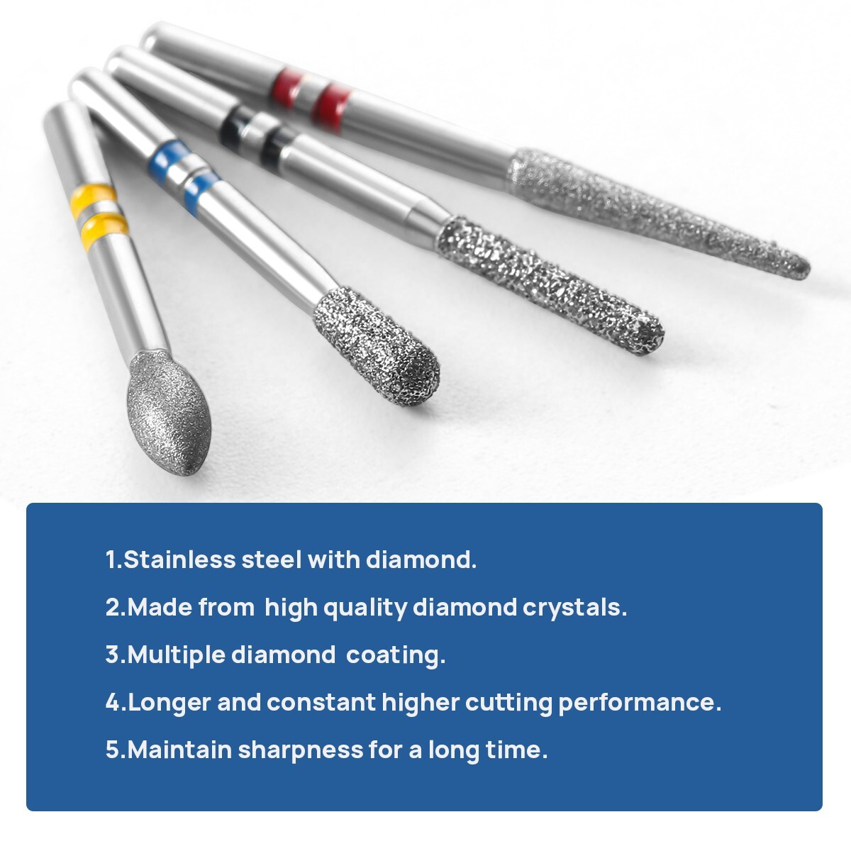 AZ Dental Zirconia Oxide Cutting Diamond Burs ceramic Drills FG1.6mm 10Pcs/Pack