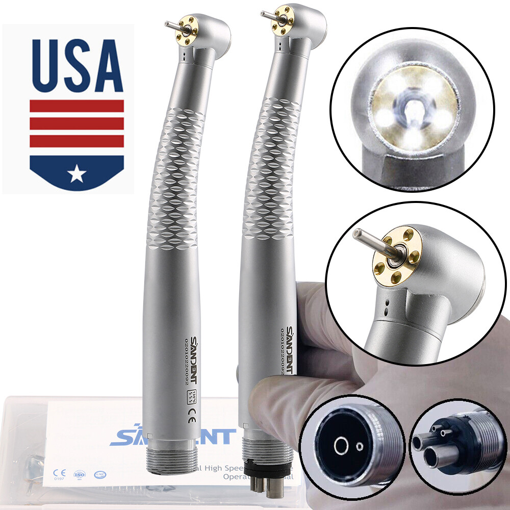 Dental LED E-generator High Speed Handpiece 5*Bulb Fiber Optic / Rotor Y