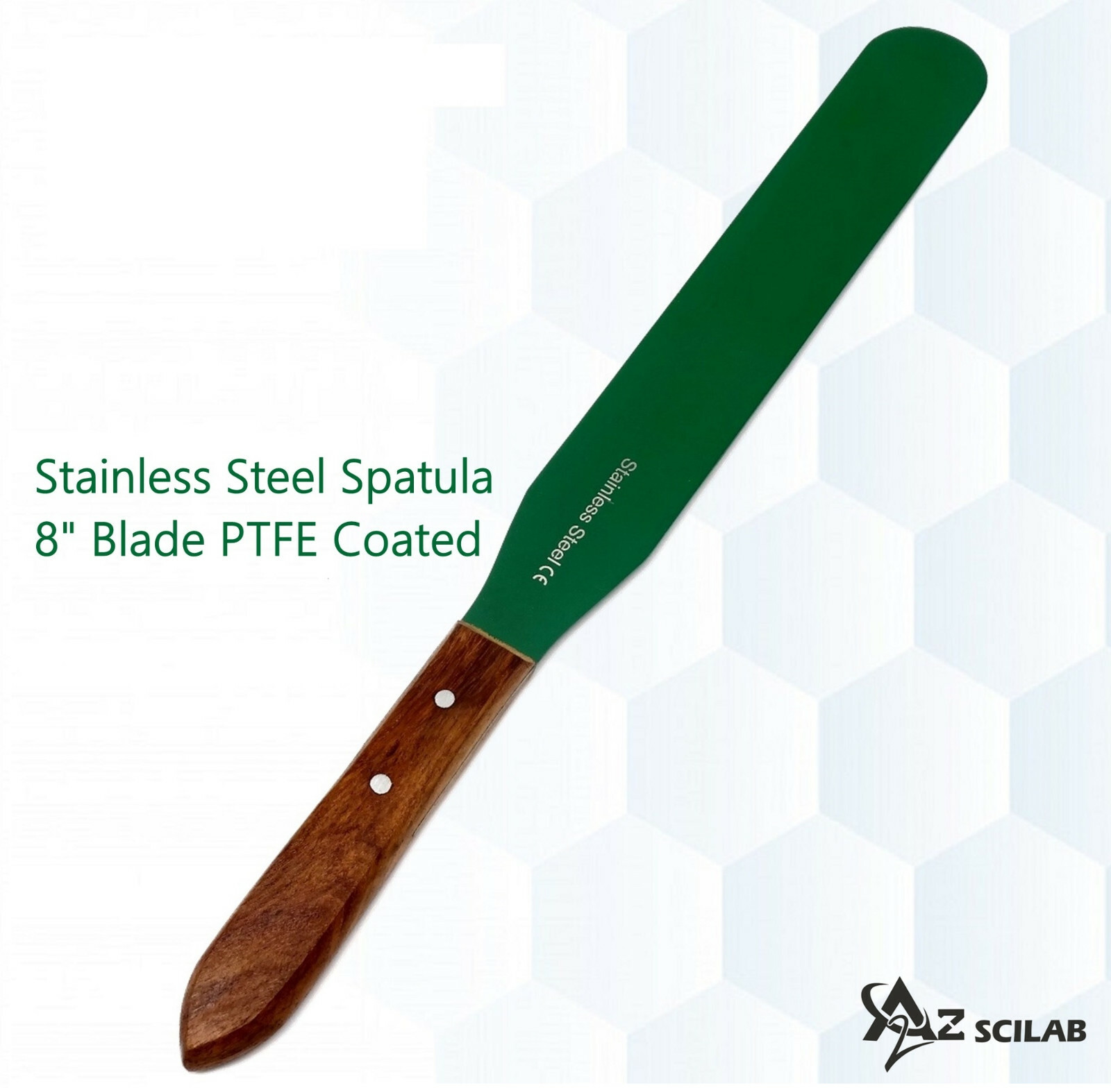 Lab Spatula PTFE Coated Non-stick Blades 8”, Ergonomic Handle,Laboratory Tools