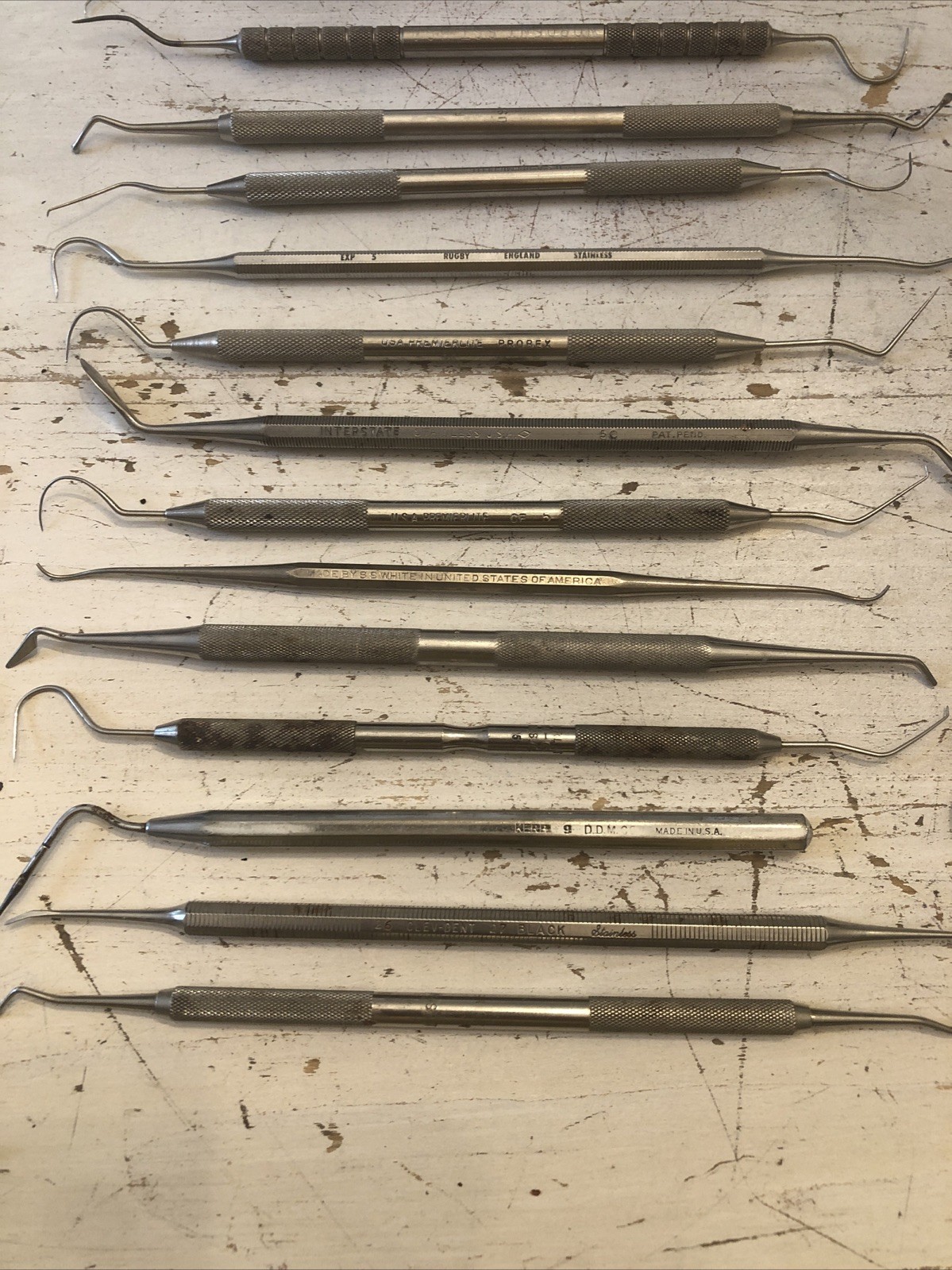 Lot of Mixed Dental Stainless Steel Tools Instruments NORDENT, SS WHITE, RUGBY